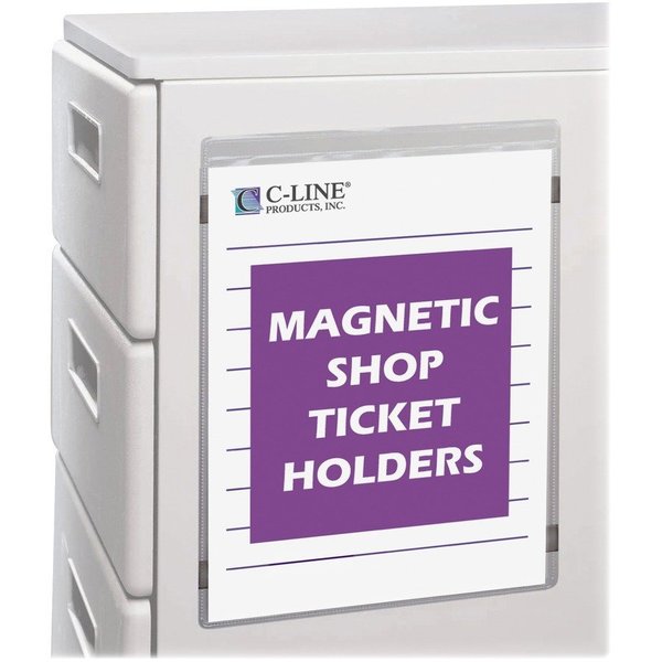 C-Line Products Magnetic Back Ticket Holder, Vinyl, 9"x12", 15/BX, CL 15PK CLI83912